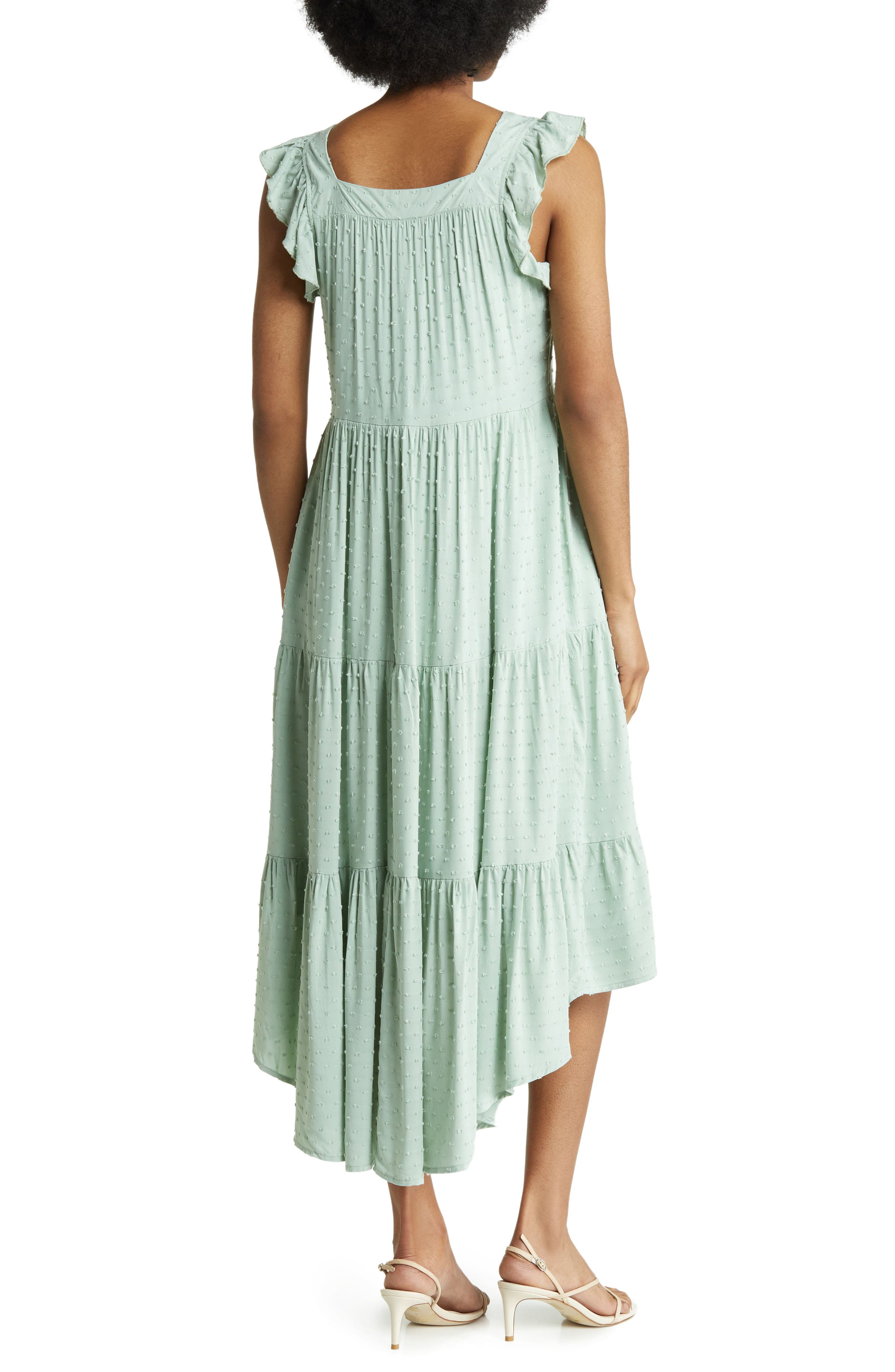 Valery Clip Dot Tiered High/Low Dress - image 4
