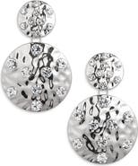 Tasha Hammer Disc Double Drop Earrings