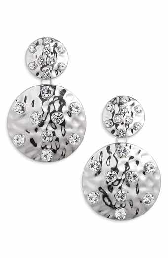 Tasha Hammer Disc Double Drop Earrings