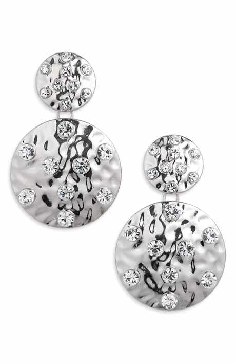 Tasha Hammer Disc Double Drop Earrings