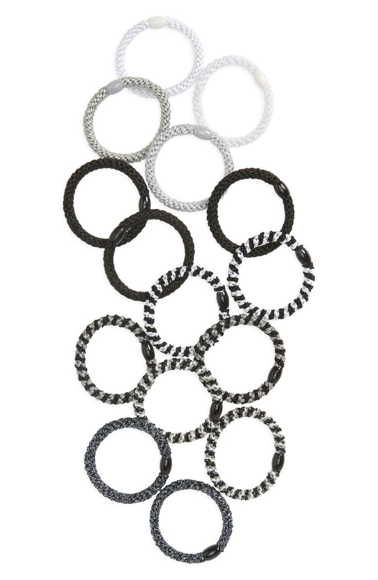 L. Erickson Grab & Go Set of 15 Assorted Ponytail Holders, Main, color, 