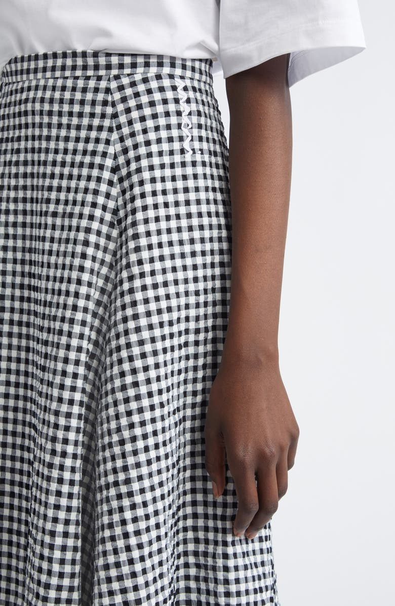 Marni Gingham Seersucker Midi Skirt, Alternate, color, 