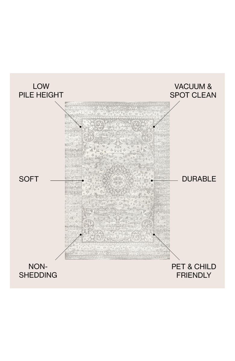 JONATHAN Y Scala Ornate Bohemian Medallion Area Rug, Alternate, color, Gray/Cream