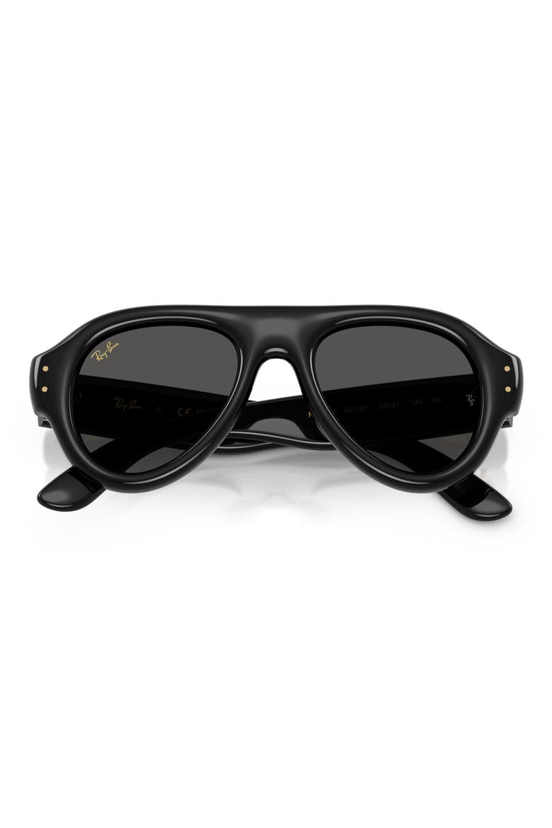 A$AP Rocky 52mm Pilot Puffer Sunglasses, Alternate, color, BLACK / DARK GREY