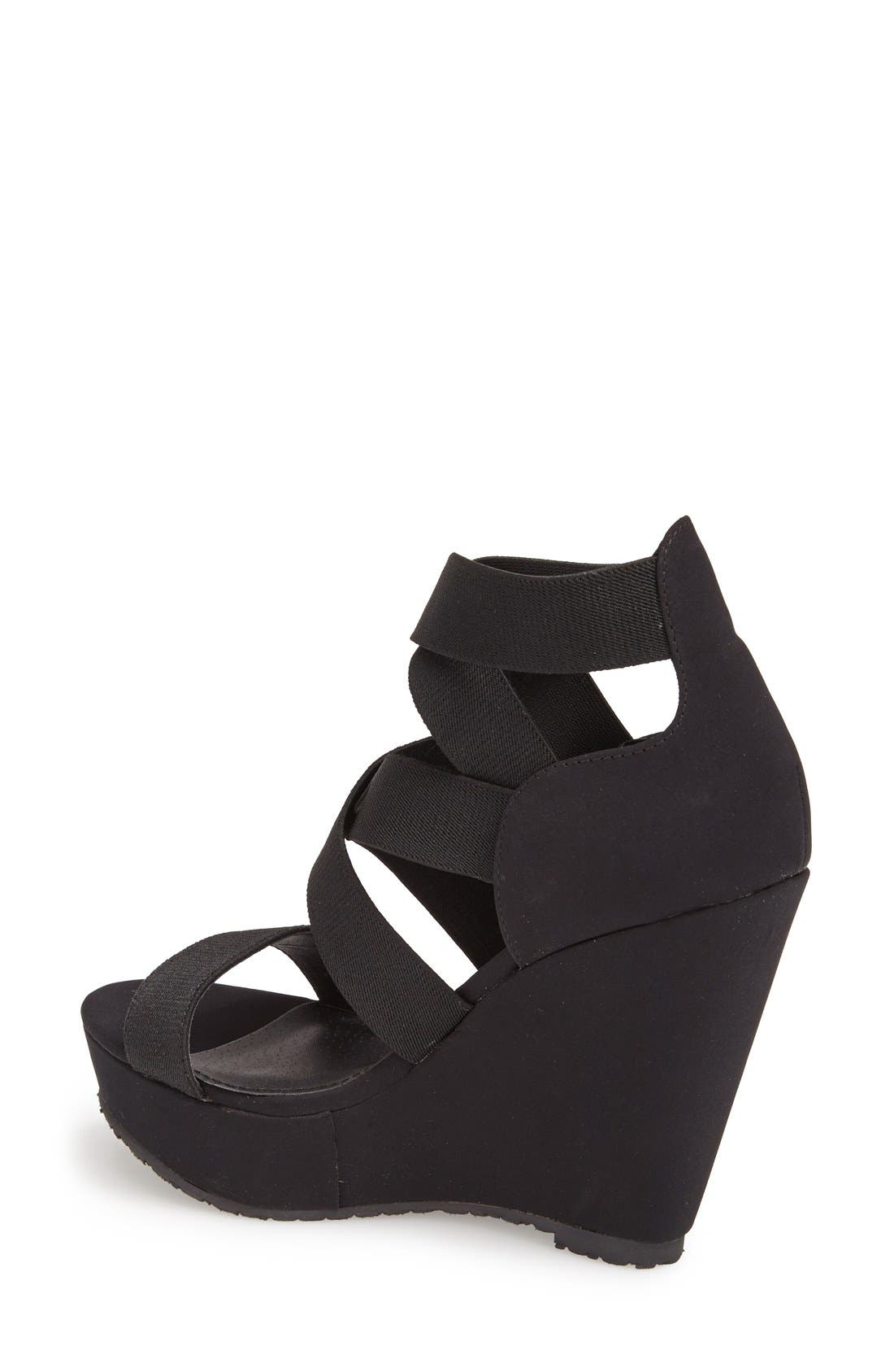 'Valine' Wedge Sandal, Alternate, color, BLACK MULTI