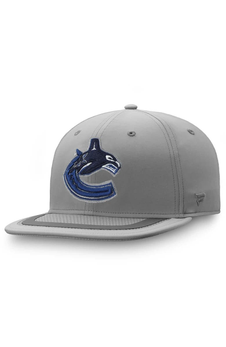 FANATICS Men's Fanatics Gray Vancouver Canucks Authentic Pro Home Ice Snapback Hat, Main, color, 
