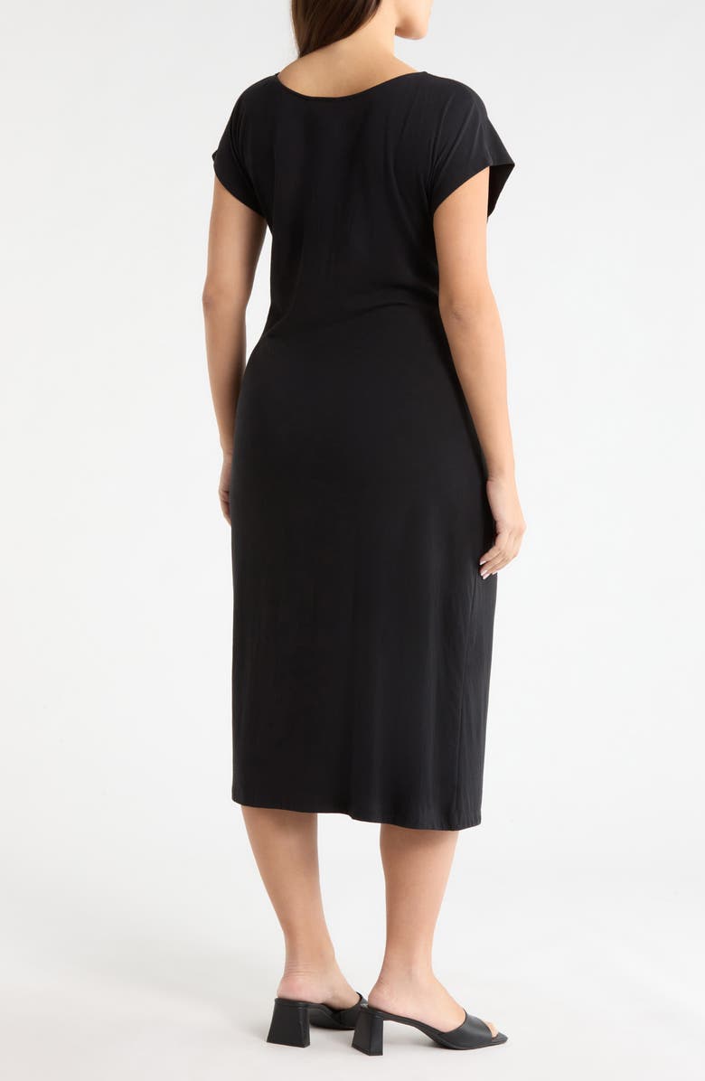 Caslon<sup>®</sup> Twist Cotton Blend Knit Midi Dress, Alternate, color, 