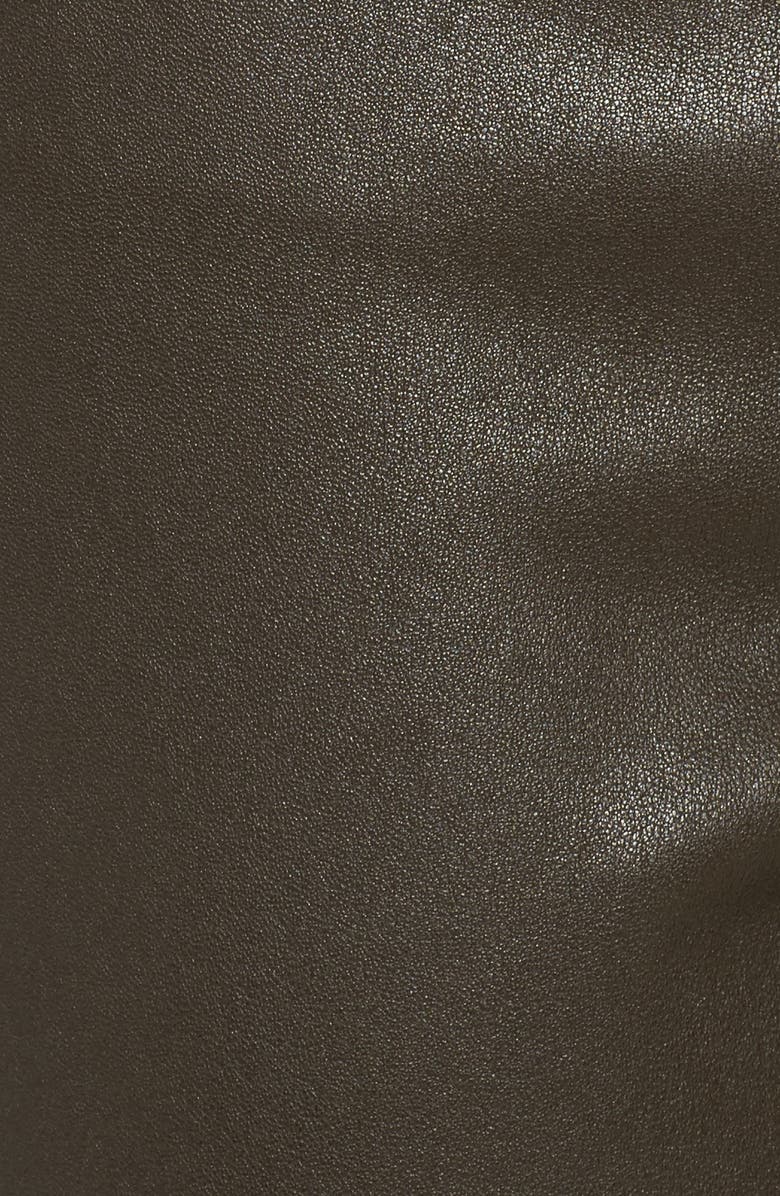 Nordstrom Signature Stretch Leather Biker Pants, Alternate, color, Olive Sarma