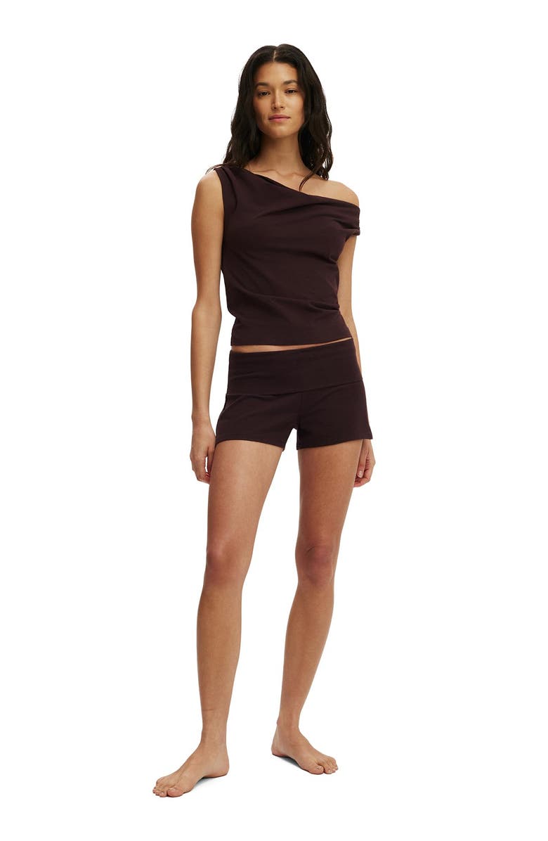 COTTON ON BODY Women's Dreamy Soft Roll Waist Short, Alternate, color, Chocolate Plum