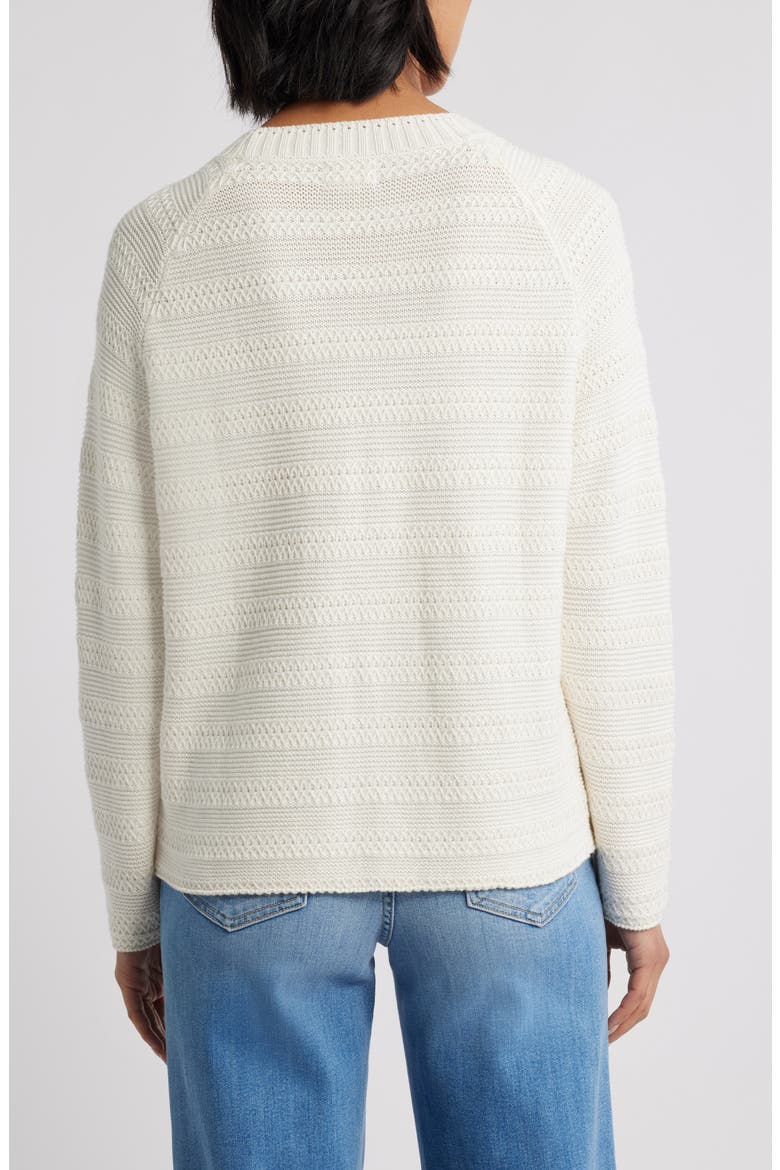 Stripe Lightweight Mix Stitch Sweater, Alternate, color, IVORY PRISTINE
