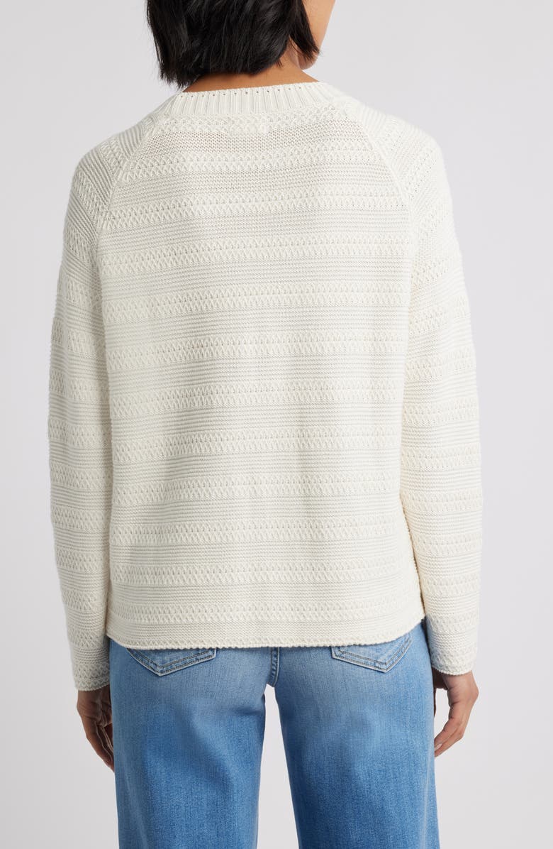 Caslon<sup>®</sup> Stripe Lightweight Mix Stitch Sweater, Alternate, color, Ivory Pristine