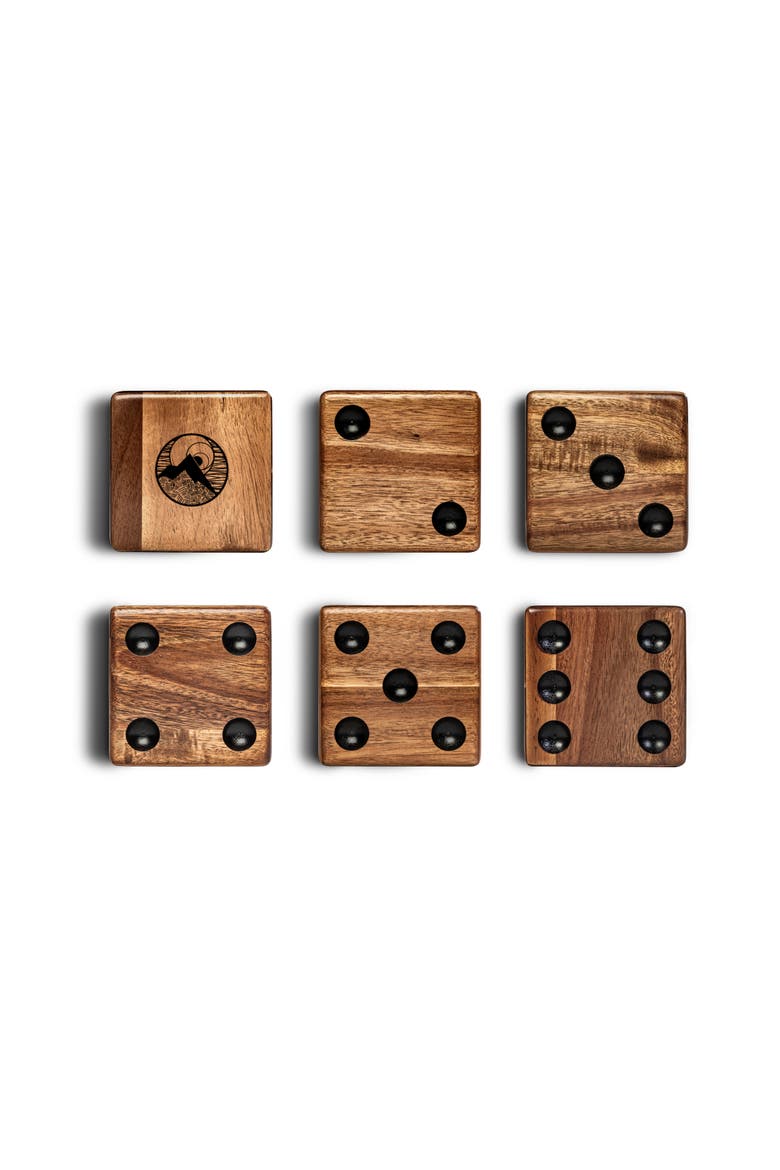 Acacia Gambler Mountain Dice, Alternate, color, Natural Wood