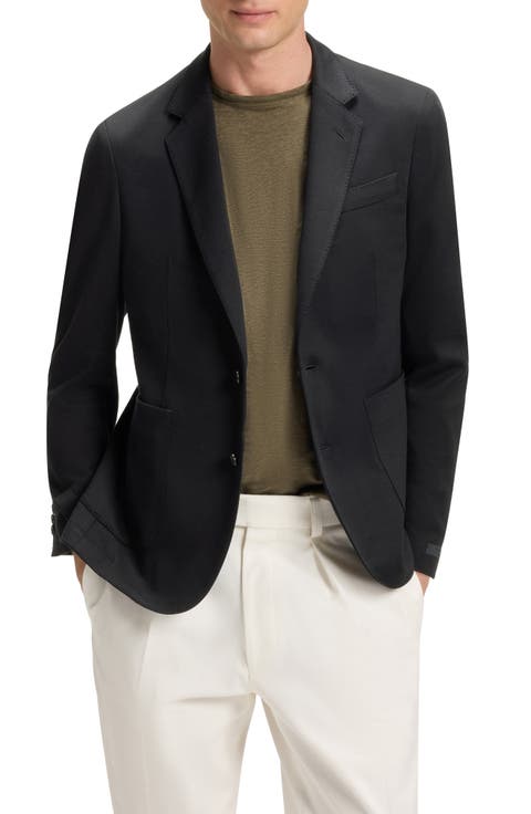 x Beckham Navy Cotton & Silk Blend Sport Coat