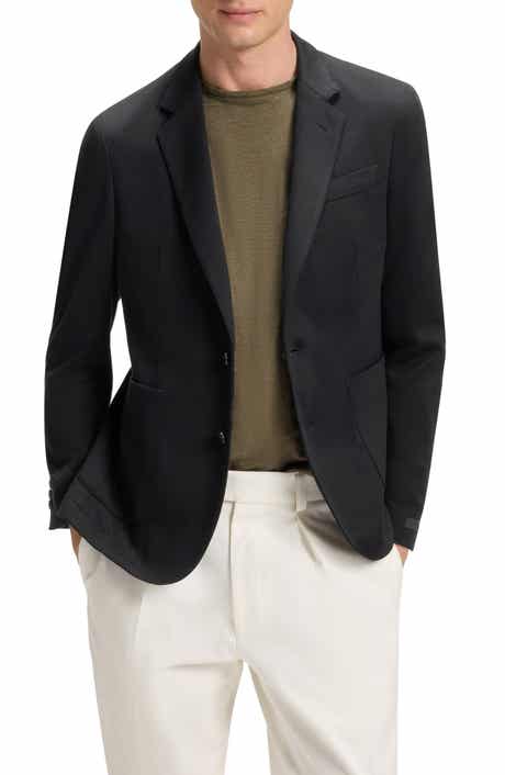 BOSS x Beckham Navy Cotton & Silk Blend Sport Coat