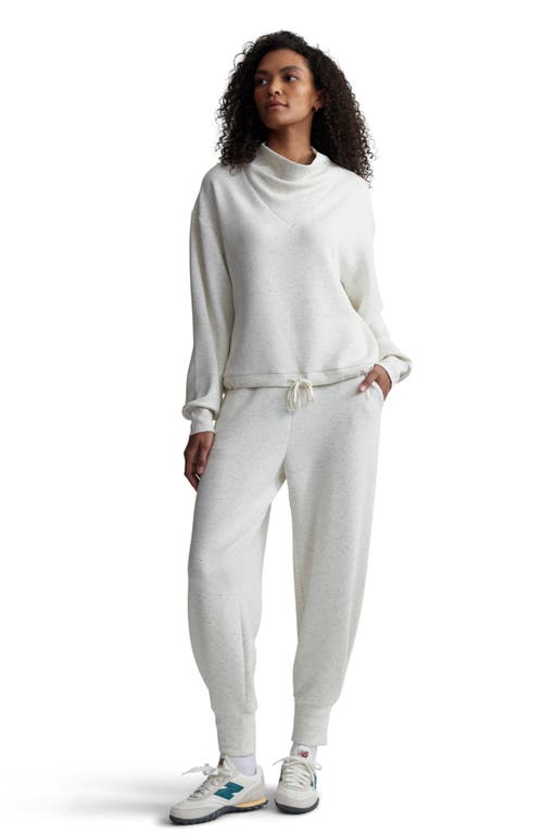 Varley Betsy Funnel Neck Sweatshirt In Ivory Marl Fleck