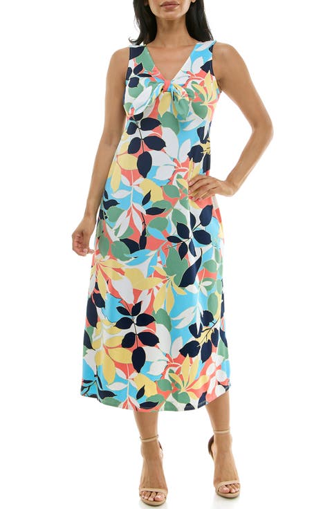 Tie Front Sleeveless Midi Dress