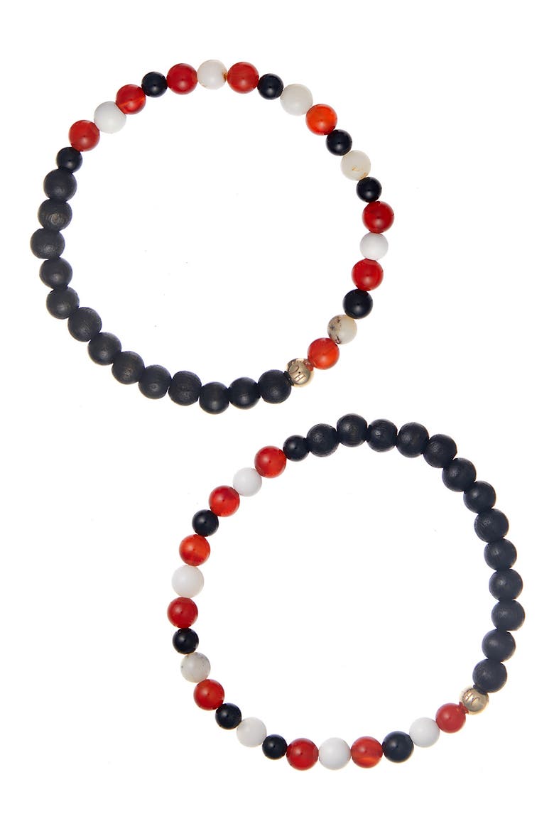 Men's N4 Body Healing Set of 2 Healer's Bracelets, Main, color, BLACK