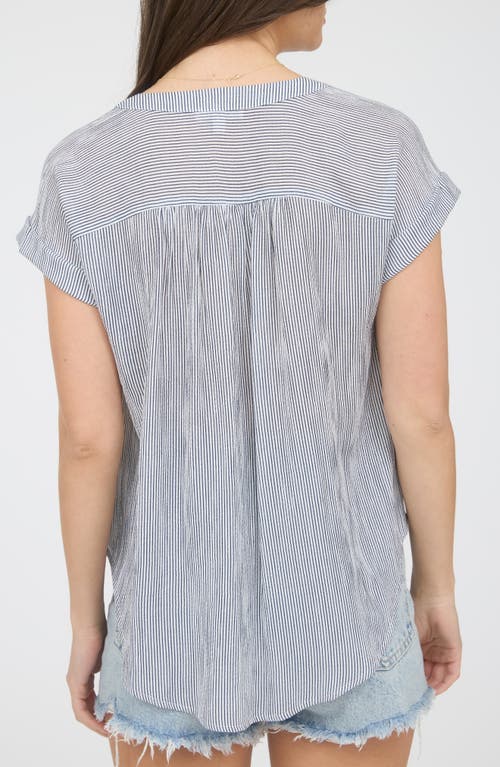 BLU PEPPER BLU PEPPER STRIPE SHORT SLEEVE BUTTON-UP SHIRT 