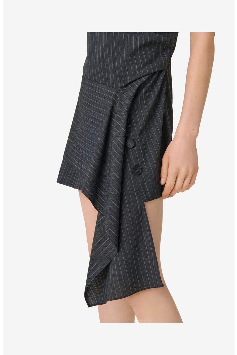 The Klea Mini Dress, Alternate, color, DARK GREY PINSTRIPES