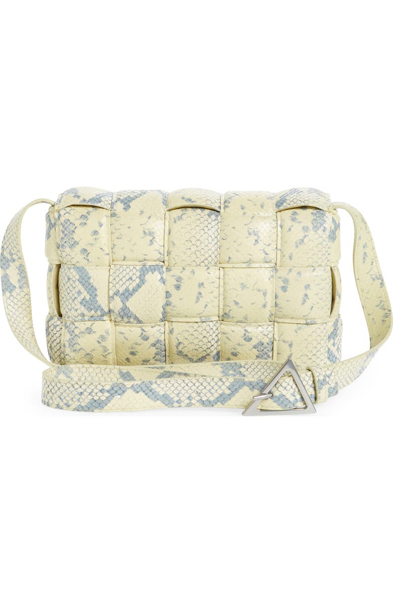 Bottega Veneta Padded Cassette Python Embossed Leather Crossbody Bag, Alternate, color,