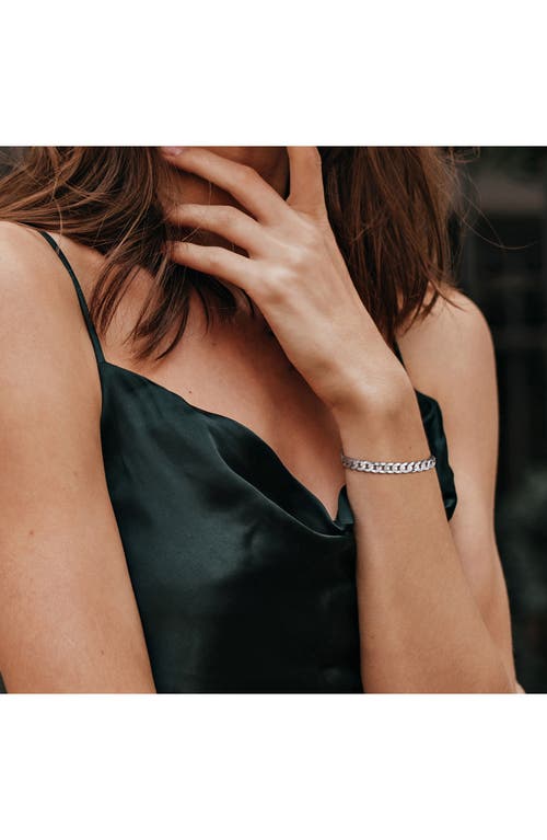 Delmar Diamond Cut Curb Chain Bracelet In Silver