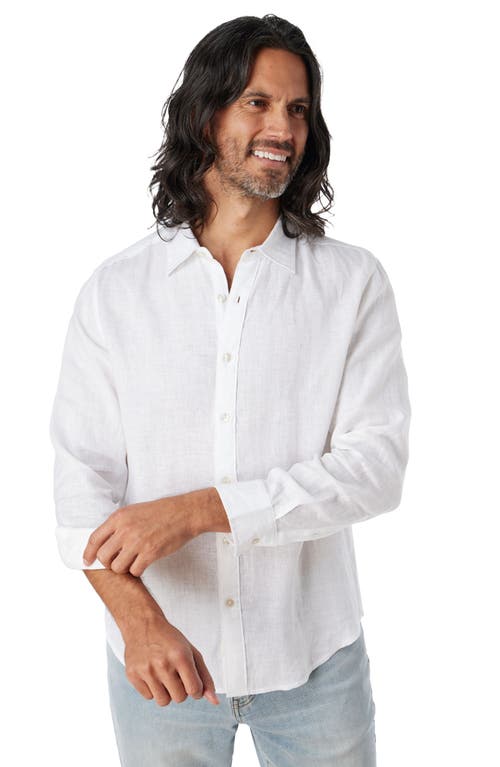 Fair Harbor Island Linen Blend Button-up Shirt In White