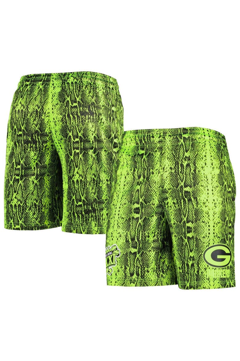 Men's New Era Neon Green Green Bay Packers Summer Pop Shorts, Main, color, Neon Green
