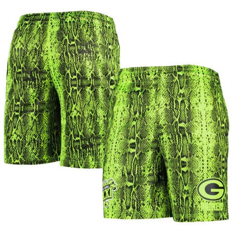 Men's New Era Neon Green Green Bay Packers Summer Pop Shorts
