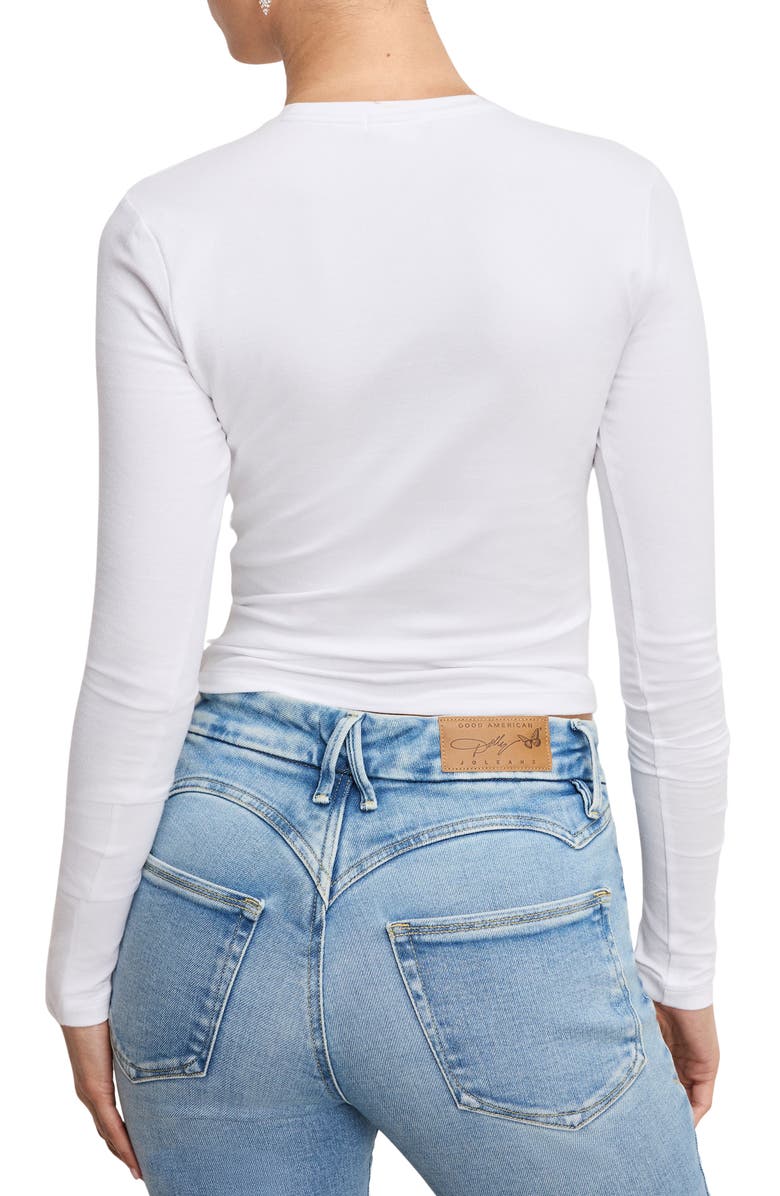 Good American Dolly Butterfly Super Stretch Long Sleeve Top, Alternate, color, 