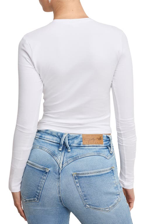 GOOD AMERICAN GOOD AMERICAN DOLLY BUTTERFLY SUPER STRETCH LONG SLEEVE TOP 