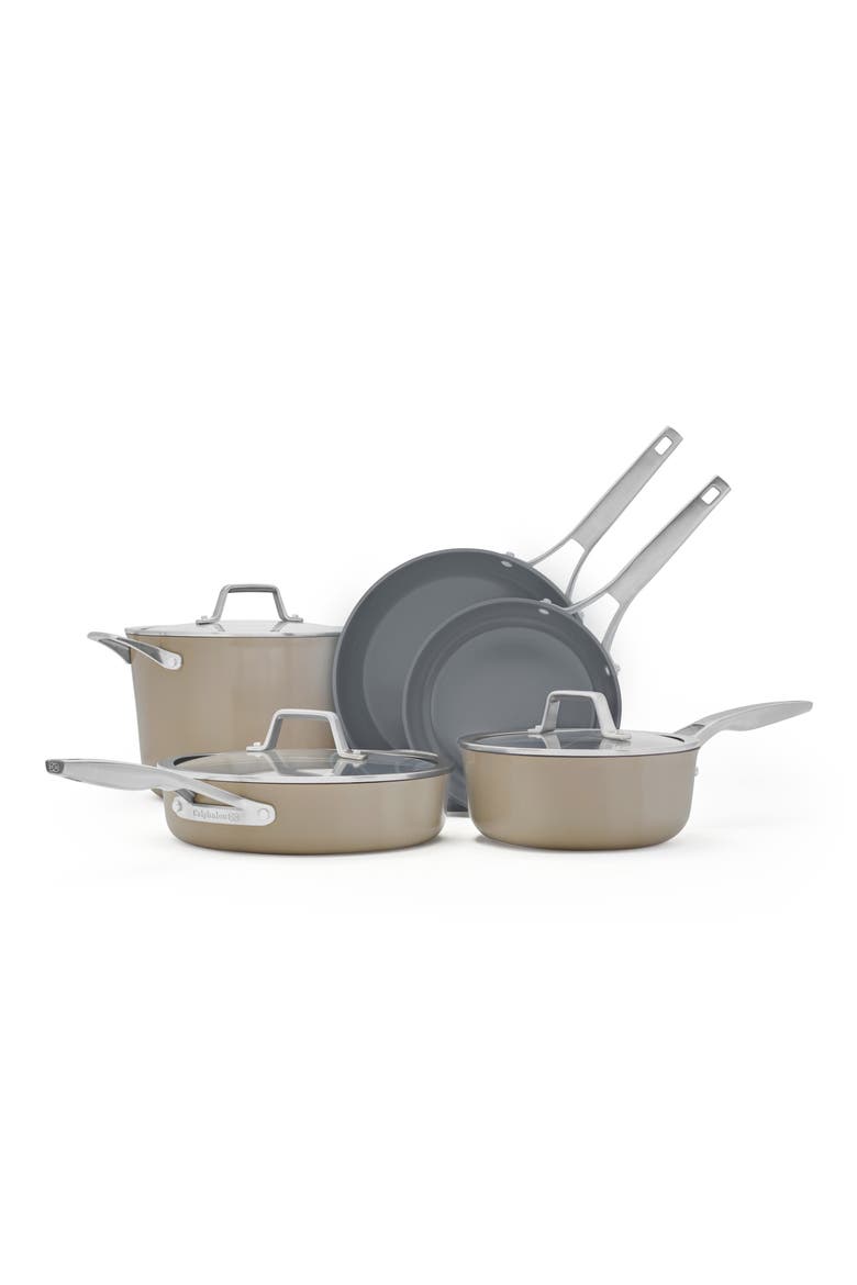 Premier Ceramic Nonstick 8-Piece Cookware Set, Main, color, CREAM