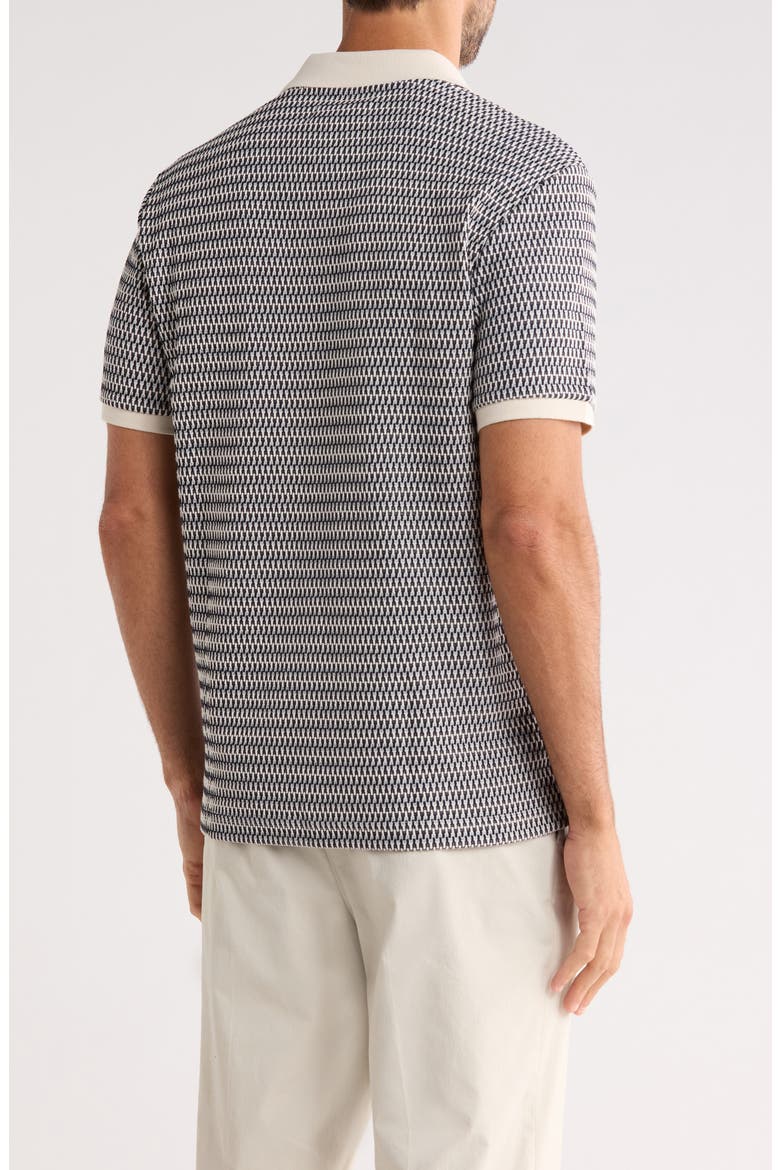 Crochet Stitch Johnny Collar Polo, Alternate, color, DARK SAPPHIRE