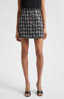 Cinq à Sept Adrienne Cotton Blend Tweed Miniskirt