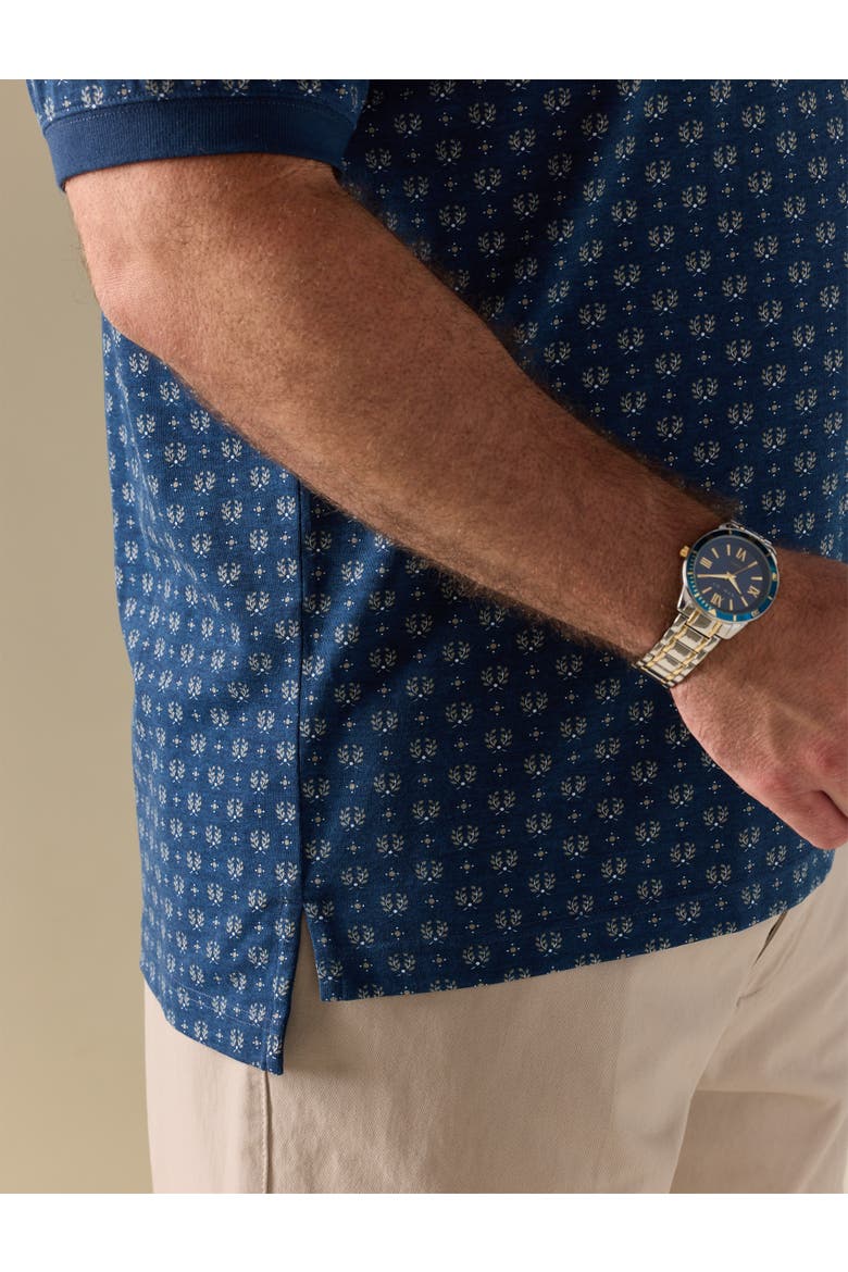 Big & Tall Leaf Print Polo Shirt, Alternate, color, INSIGNIA BLUE