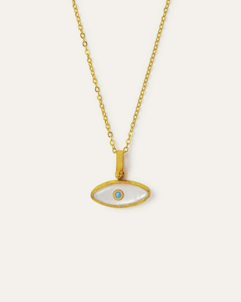 Aretha Mother Of Pearl Eye Pendant Necklace