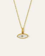 Ottoman Hands Aretha Mother Of Pearl Eye Pendant Necklace