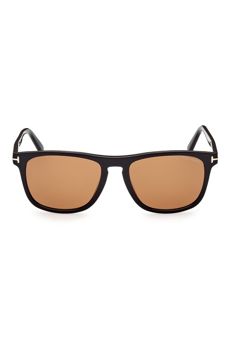Gerard 56mm Square Sunglasses, Main, color, SHINY BLACK / BROWN