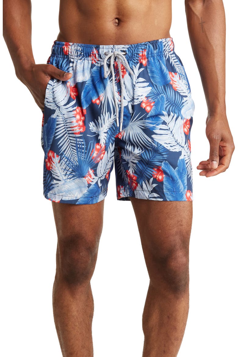 Hot Tropics Swim Trunks, Main, color, NAVY