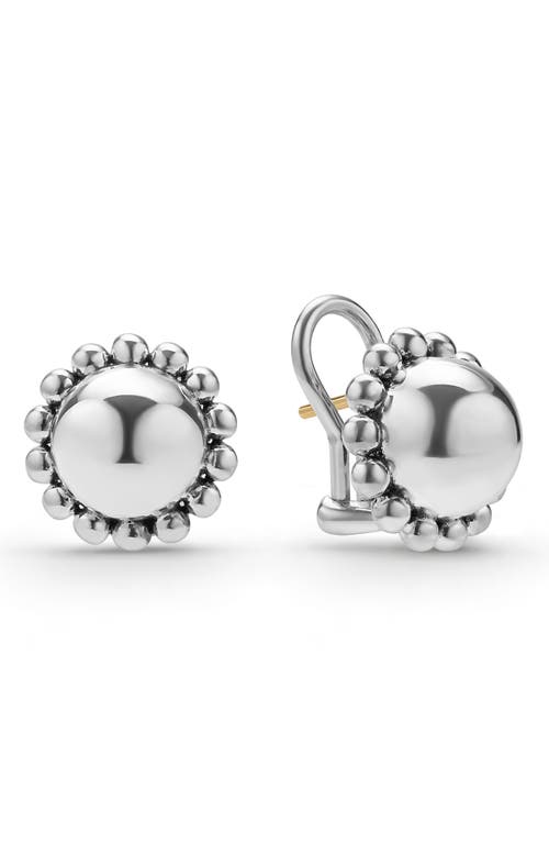 Lagos Caviar Bubbly Round Omega Clip Earrings In Metallic