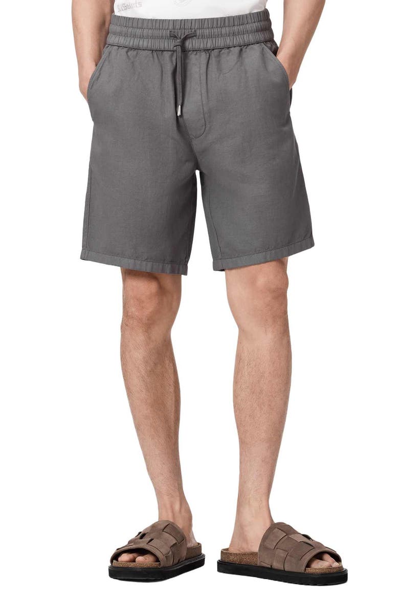 Hanbury Cotton & Linen Drawstring Shorts, Main, color, PILLAR GREY