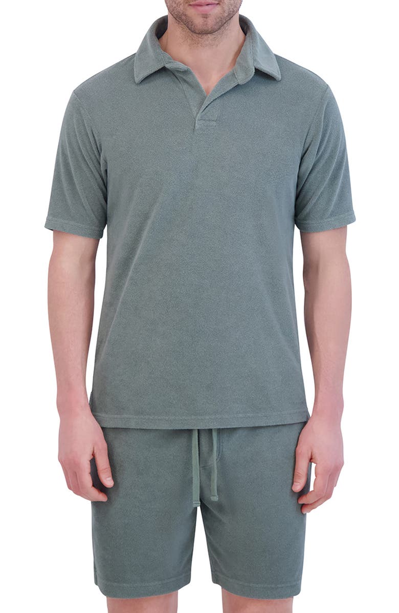 Goodlife Terry Cloth Polo, Main, color, Laurel