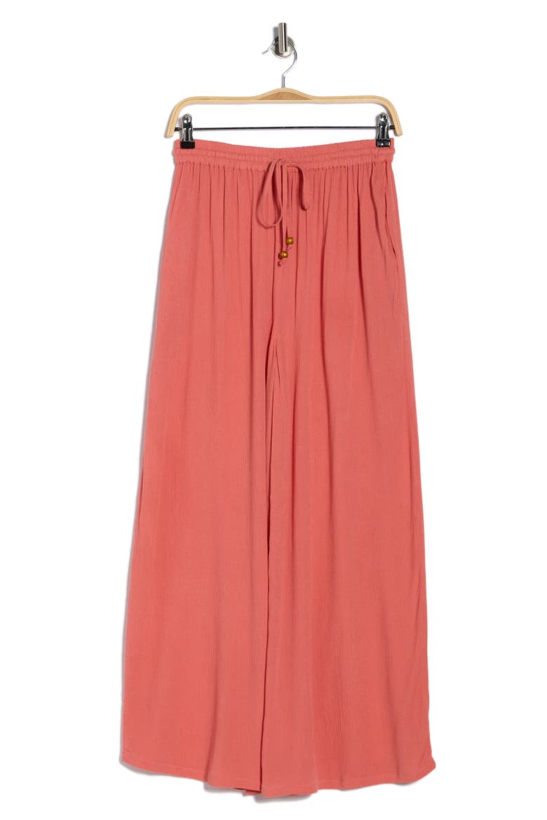 Easy Gauze Cover-Up Pants, Alternate, color, CORAL FADED
