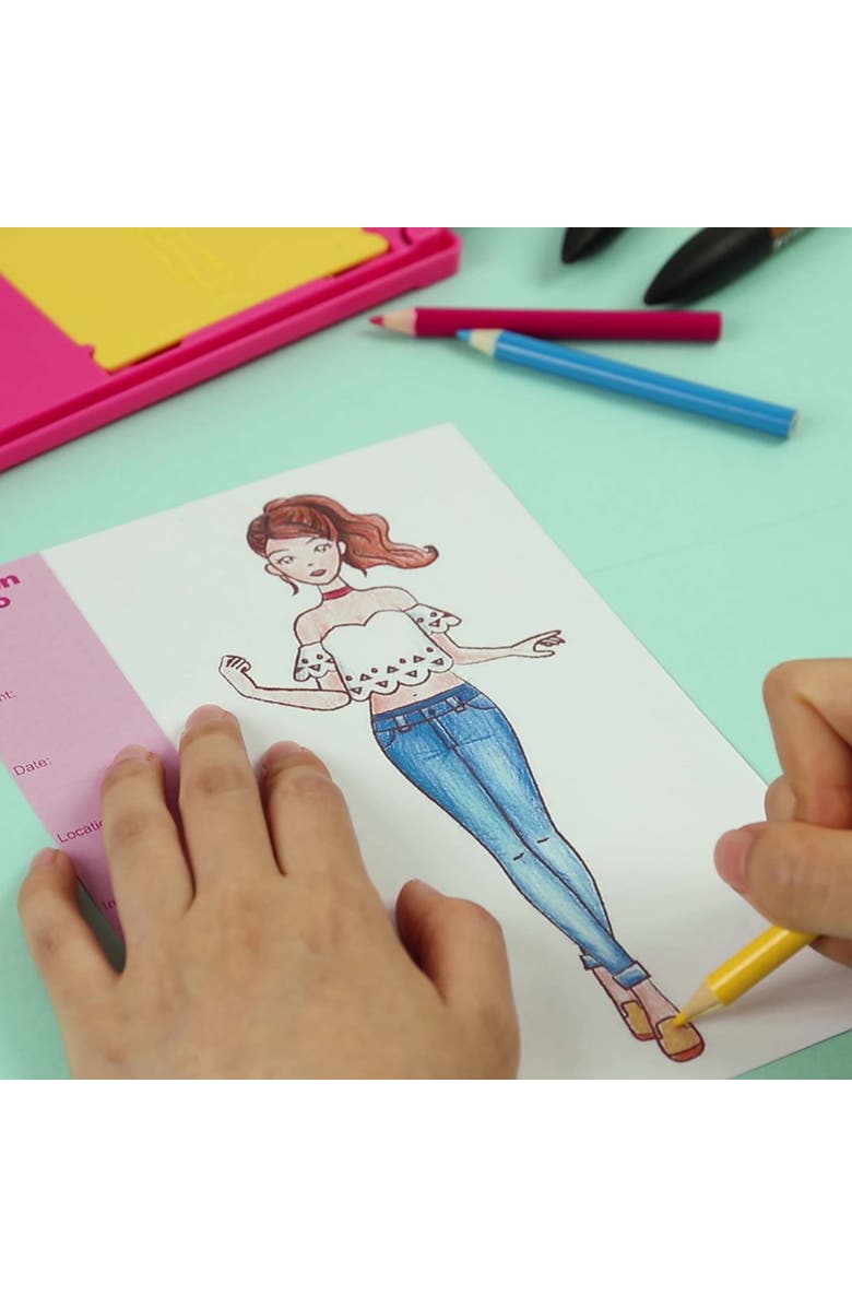 4M Kidzmaker Fashion Studio Design & Draw Outfits, Alternate, color, Multicolored