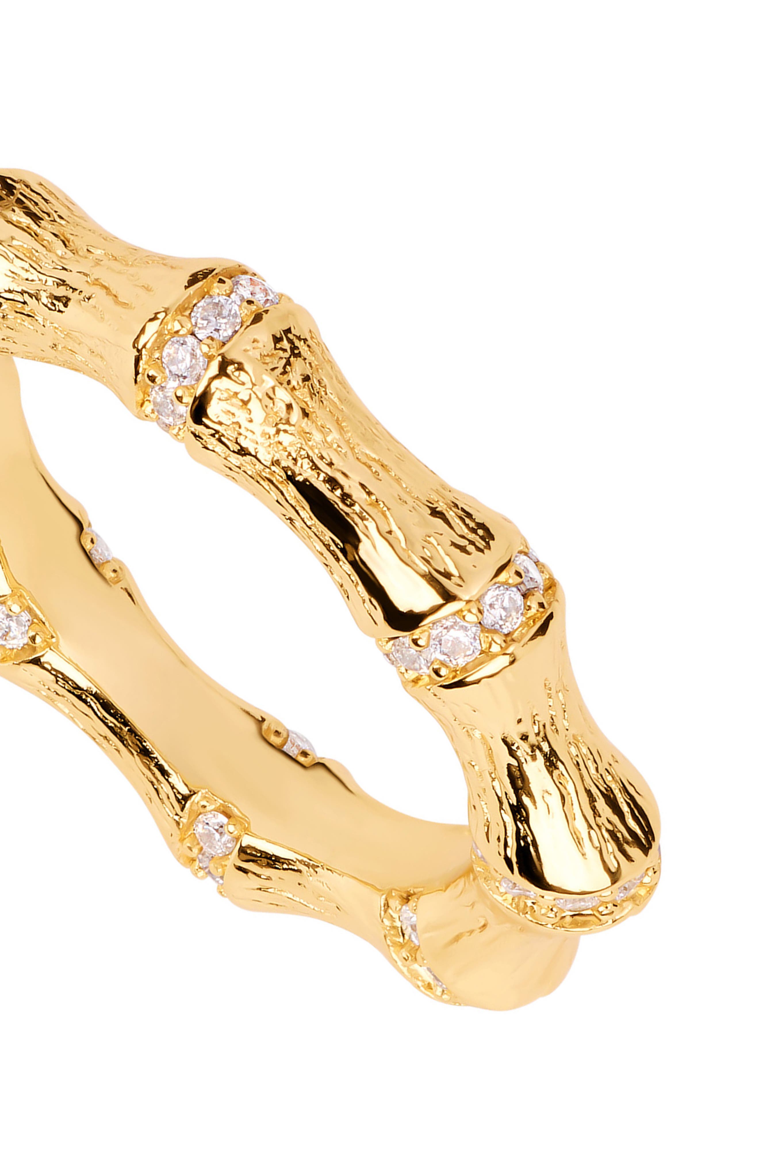 ATHRA LUXE Cubic Zirconia Bamboo Band Ring (Women) | Nordstrom