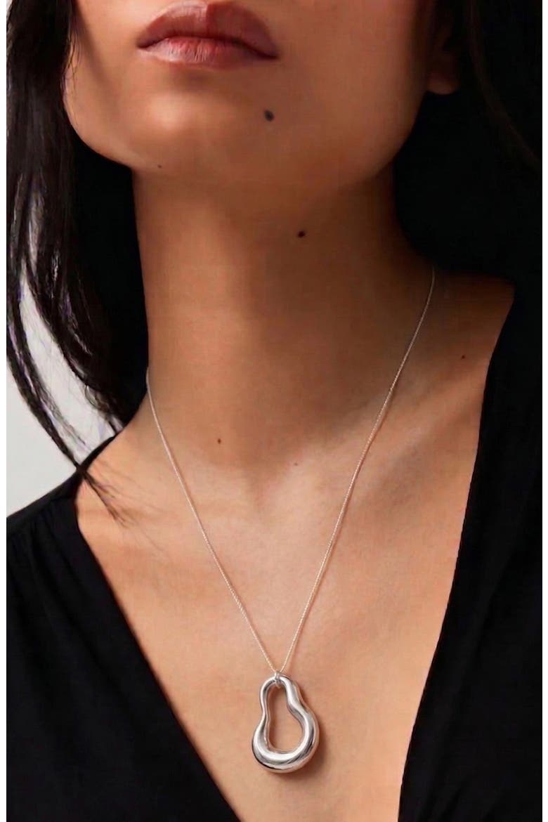 Nova Wave Necklace in Silver, Alternate, color, Silver