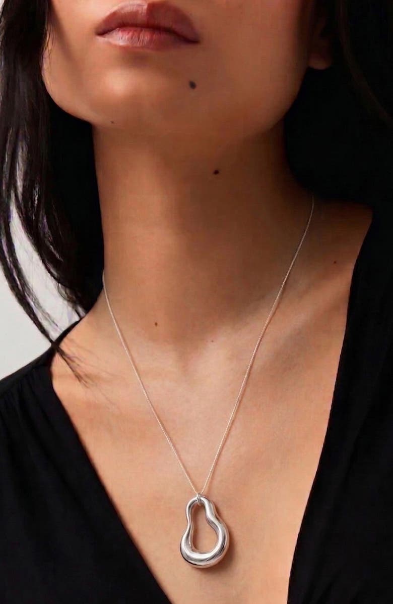 YOJ Nova Wave Necklace in Silver, Alternate, color, Silver