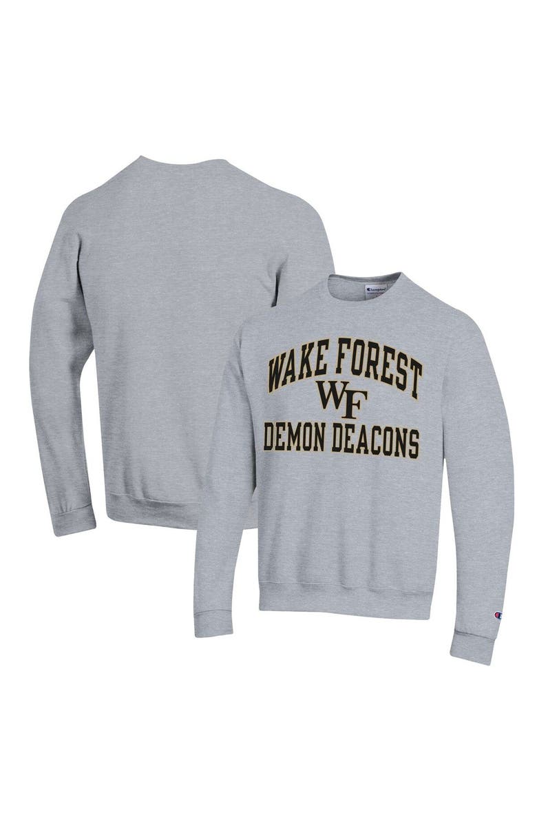 Champion Men's Champion Heather Gray Wake Forest Demon Deacons High Motor Pullover Sweatshirt, Alternate, color,