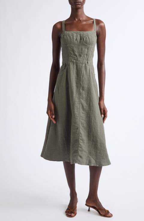 Jovie Bustier Sleeveless Midi Dress