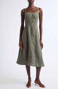 L'AGENCE Jovie Bustier Sleeveless Midi Dress