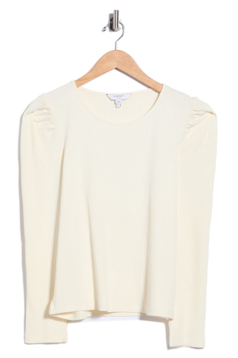 Eleanor Ribbed Jersey Top, Main, color, CRE-IVORY